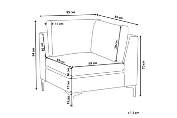 Hörnsektion Beliani Evja Blå Rose - Møbler - Sofaer - Modulsofaer - Hjørnemodul