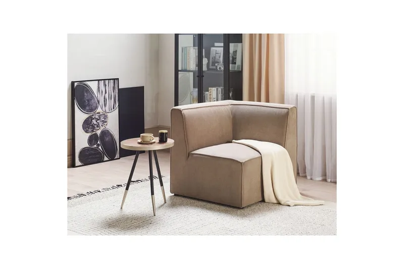 Hörnsektion Beliani Lemvig Beige Taupe - Møbler - Sofaer - Modulsofaer - Hjørnemodul