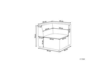 Hörnsektion Beliani Lemvig Beige White - Møbler - Sofaer - Modulsofaer - Hjørnemodul