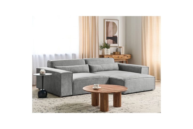 Hörnsoffa Beliani Hellnar Beige, Högervänd NO_BRAND Grey Right-faced - Møbler - Sofaer - Sofagrupper