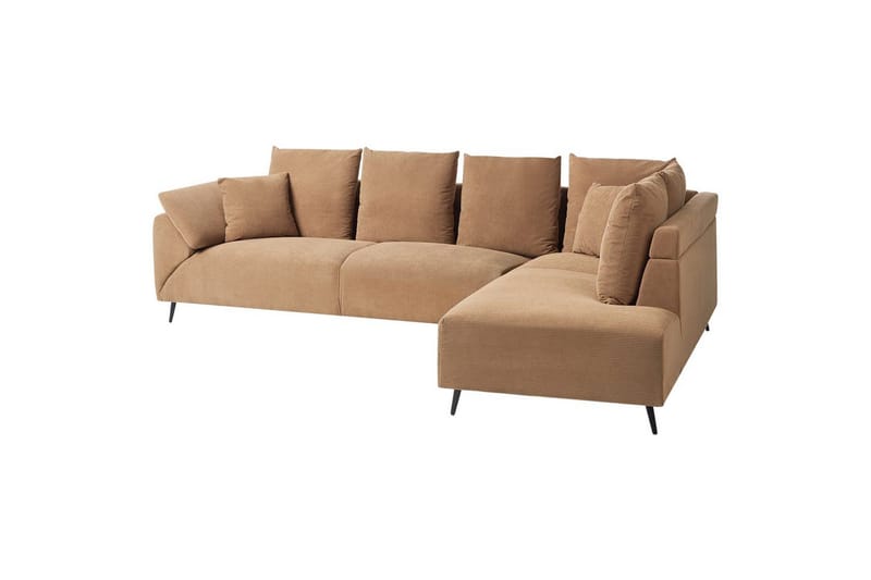 Hörnsoffa Beliani Lunner Beige, svart Brown||Black - Møbler - Sofaer - Sofagrupper