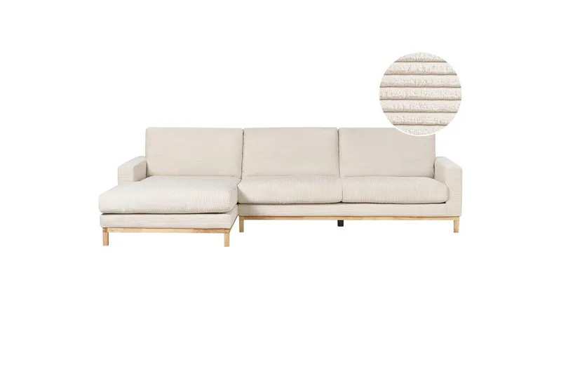 Hörnsoffa Beliani Siggard Beige, ljust trä Beige||Light colored wood VALUE_MISSING_1
