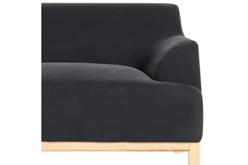 Hörnsoffa Beliani Sosjo Beige, ljust trä, Högervänd Black||Light colored wood Left-faced - Møbler - Sofaer - Sofaer med sjeselong