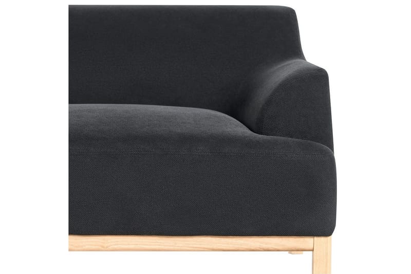 Hörnsoffa Beliani Sosjo Beige, ljust trä, Högervänd Black||Light colored wood Left-faced - Møbler - Sofaer - Sofaer med sjeselong