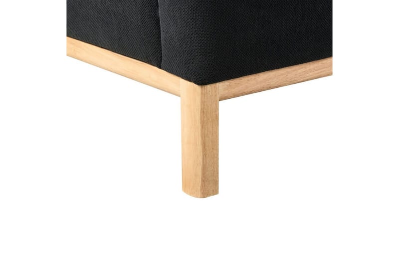 Hörnsoffa Beliani Sosjo Beige, ljust trä, Högervänd Black||Light colored wood Left-faced - Møbler - Sofaer - Sofaer med sjeselong