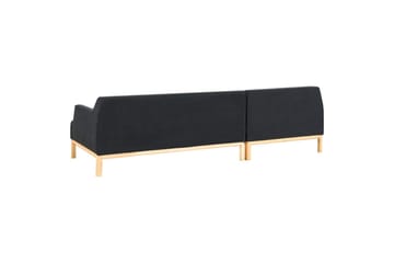 Hörnsoffa Beliani Sosjo Beige, ljust trä, Högervänd Black||Light colored wood Left-faced - Møbler - Sofaer - Sofaer med sjeselong