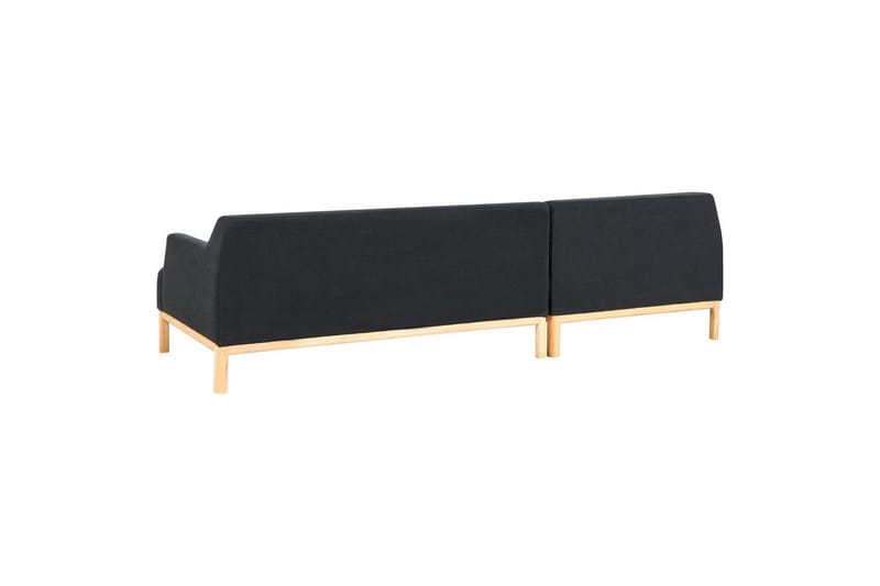 Hörnsoffa Beliani Sosjo Beige, ljust trä, Högervänd Black||Light colored wood Left-faced - Møbler - Sofaer - Sofaer med sjeselong