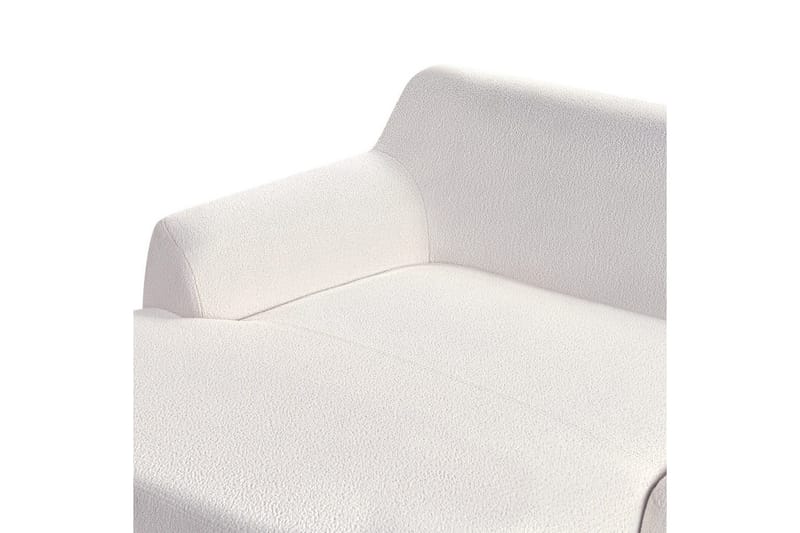 Hörnsoffa Beliani Sosjo Beige, ljust trä, Högervänd White||Light colored wood Left-faced - Møbler - Sofaer - Sofaer med sjeselong