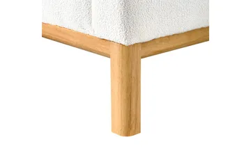 Hörnsoffa Beliani Sosjo Beige, ljust trä, Högervänd White||Light colored wood Left-faced - Møbler - Sofaer - Sofaer med sjeselong