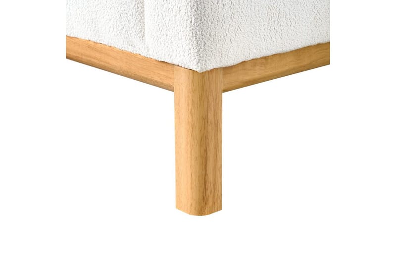 Hörnsoffa Beliani Sosjo Beige, ljust trä, Högervänd White||Light colored wood Left-faced - Møbler - Sofaer - Sofaer med sjeselong