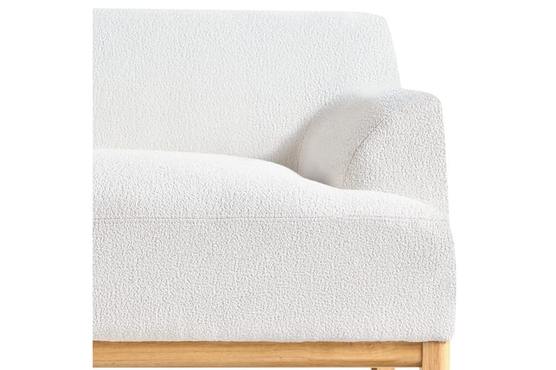 Hörnsoffa Beliani Sosjo Beige, ljust trä, Högervänd White||Light colored wood Left-faced - Møbler - Sofaer - Sofaer med sjeselong