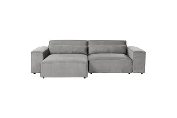 Hörnsoffa med fotpall Hellnar Grå, Högervänd Grey Left-faced - Møbler - Sofaer - Sofaer med sjeselong - 2 seters sofa med divan