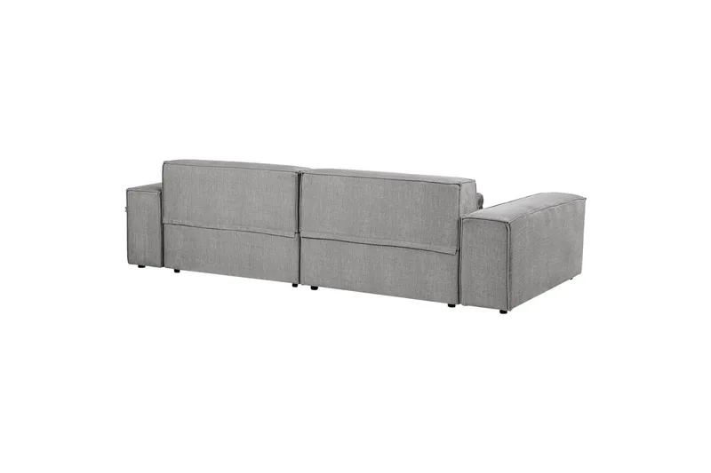 Hörnsoffa med fotpall Hellnar Grå, Högervänd NO_BRAND Grey Left-faced - Møbler - Sofaer - Sofaer med sjeselong - 2 seters sofa med divan