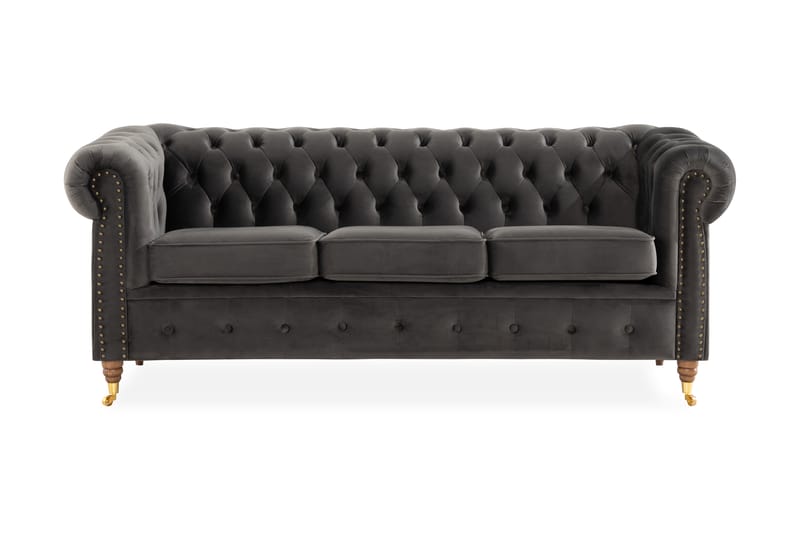 3-seter Sofa Chester Deluxe - Grå - Chesterfield sofaer - 3 seter sofa - Howard-sofaer