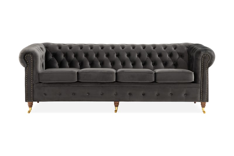 4-seter Sofa Chester Deluxe - Grå - 4 seter sofa - Chesterfield sofaer - Howard-sofaer