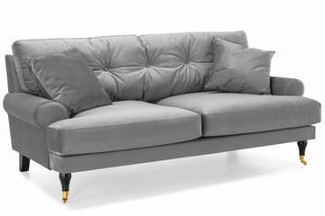 Andrew 2-seters Fløyelssofa - Lys grå - Møbler - Sofaer - Howard-sofaer