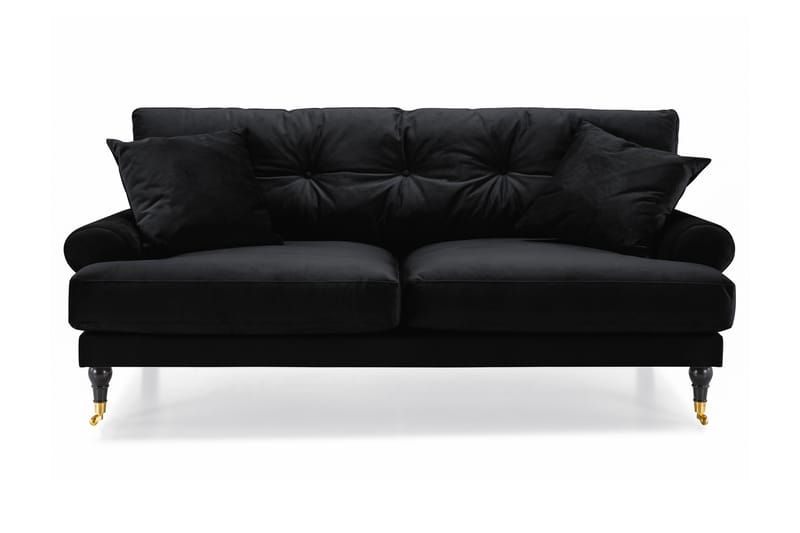 Andrew 2-seters Fløyelssofa - Svart - Møbler - Sofaer - Fløyelssofaer