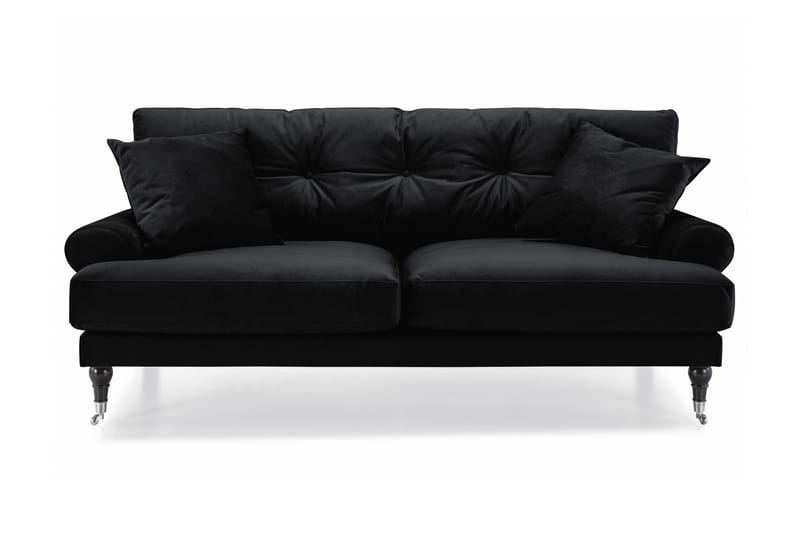 Andrew 2-seters Fløyelssofa - Svart - Møbler - Sofaer - Fløyelssofaer