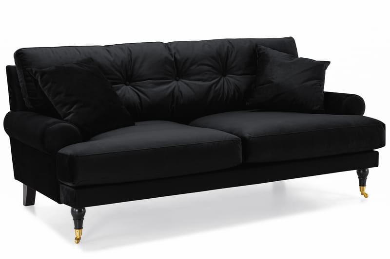 Andrew 2-seters Fløyelssofa - Svart - Møbler - Sofaer - Fløyelssofaer