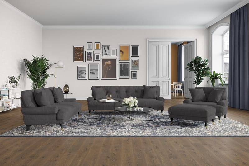 Andrew 2-seters Stoffsofa - Mørk grå - Møbler - Sofaer - 2 seter sofa