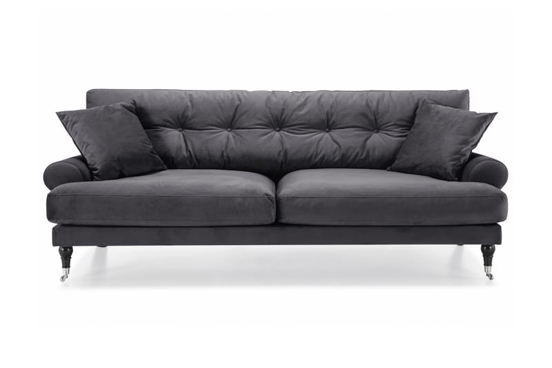 Andrew 3-seters Fløyelssofa - Mørk grå - Møbler - Sofaer - Fløyelssofaer