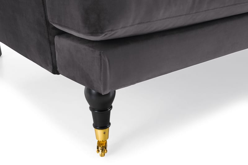 Andrew 3-seters Fløyelssofa - Mørk grå - Møbler - Sofaer - Howard-sofaer