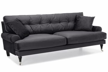 Andrew 3-seters Fløyelssofa - Mørk grå - Møbler - Sofaer - Howard-sofaer