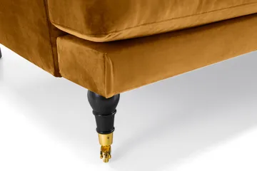 Andrew Sofagruppe 3-seter + 2-seter Sofa + Lenestol + Fotskammel i Fløyel - Mørk gul - Møbler - Sofaer - Howard-sofaer