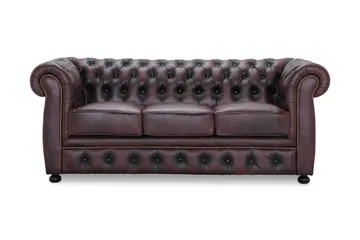 Birmingham Sofa 3-Seter 100% Lær - Farge: Okseblod - Møbler - Sofaer - Howard-sofaer