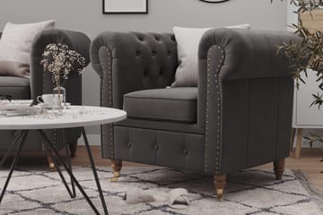 Chesterfield Deluxe 2-seter Sofa - Grå - Møbler - Sofaer - Howard-sofaer