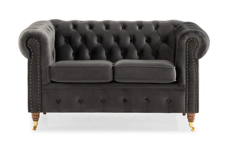 Chesterfield Deluxe 2-seter Sofa, Grå