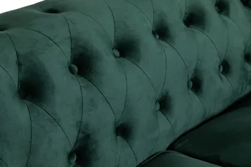 Chesterfield Lyx 2-seter Liten fløyelssofa – Dyp sofa 160 cm bred - Grønn - Møbler - Sofaer - Howard-sofaer