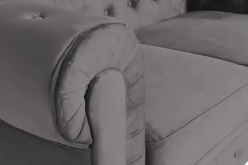 Chesterfield Lyx 2-seter Liten Fløyelssofa – Dyp sofa 160 cm bred - Mørkegrå - Møbler - Sofaer - Howard-sofaer