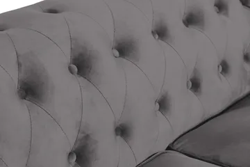 Chesterfield Lyx 2-seter Liten Fløyelssofa – Dyp sofa 160 cm bred - Mørkgrå / Grå - Møbler - Sofaer - Howard-sofaer