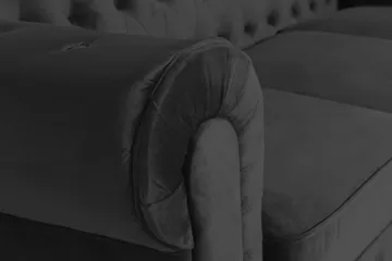 Chesterfield Lyx 3-seter Fløyelssofa – Dyp sofa - Svart - Møbler - Sofaer - Howard-sofaer