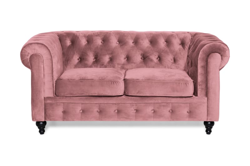 Chesterfield Lyx Fløyelssofa 2-seter - Rostrosa - Møbler - Sofaer - Howard-sofaer