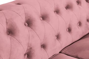 Chesterfield Lyx Fløyelssofa 2-seter - Rostrosa - Møbler - Sofaer - Howard-sofaer