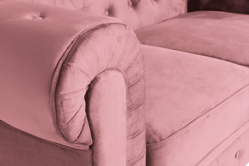 Chesterfield Lyx Fløyelssofa 2-seter - Rostrosa - Møbler - Sofaer - Howard-sofaer