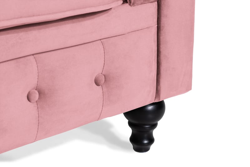 Chesterfield Lyx Fløyelssofa 2-seter - Rostrosa - Møbler - Sofaer - Howard-sofaer
