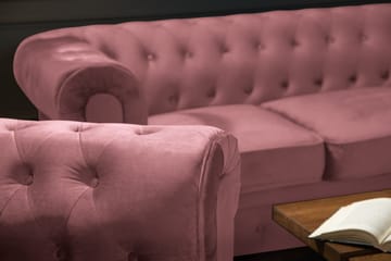 Chesterfield Lyx Fløyelssofa 2-seter - Rostrosa - Møbler - Sofaer - Howard-sofaer