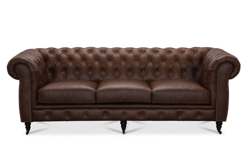 Chesterfieldsofa Cambridge Lær - Brun - Chesterfield sofaer - 3 seter sofa - Howard-sofaer