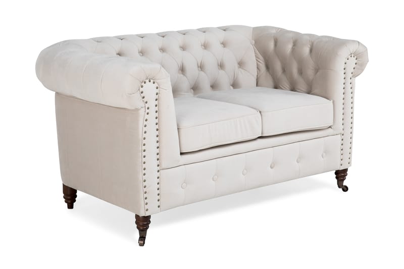 Fløyelssofa Chester Deluxe 2-seter - Beige - Fløyelssofaer - 2 seter sofa - Howard-sofaer - Chesterfield sofaer