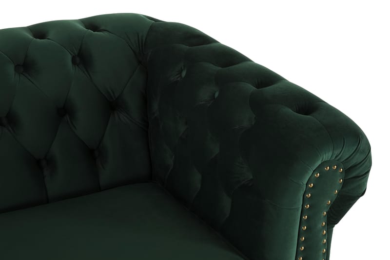 Fløyelssofa Chester Deluxe 3-seter - Mørkgrønn - 3 seter sofa - Fløyelssofaer - Howard-sofaer - Chesterfield sofaer