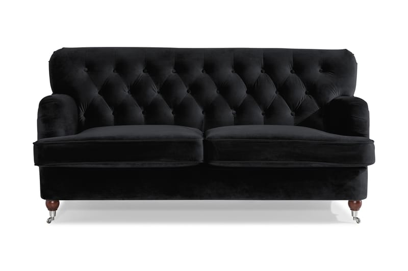 Fløyelssofa New Castle 2-seter - Svart - Fløyelssofaer - 2 seter sofa - Howard-sofaer