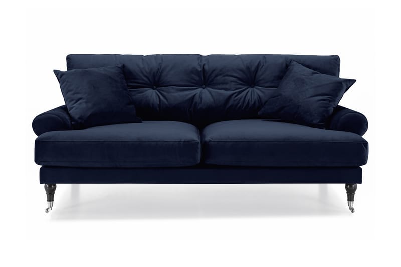 Fløyelssofa Webber 2-seter - Midnattsblå|Krom - Fløyelssofaer - 2 seter sofa - Howard-sofaer