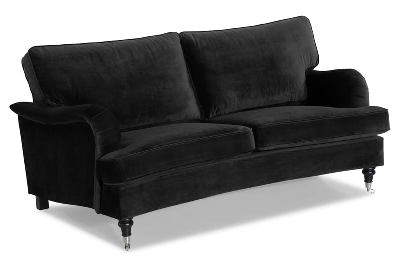 Howard Classic 2-seters Svunget Fløyelssofa - Svart - Møbler - Sofaer - Howard-sofaer