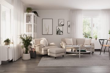 Howard Classic 3-seters Svunget Stoffsofa - Beige - Møbler - Sofaer - Howard-sofaer