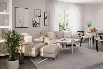 Howard Classic 3-seters Svunget Stoffsofa - Beige - Møbler - Sofaer - Howard-sofaer