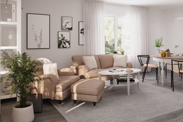 Howard Classic 3-seters Svunget Stoffsofa - Mørk beige - Møbler - Sofaer - Howard-sofaer