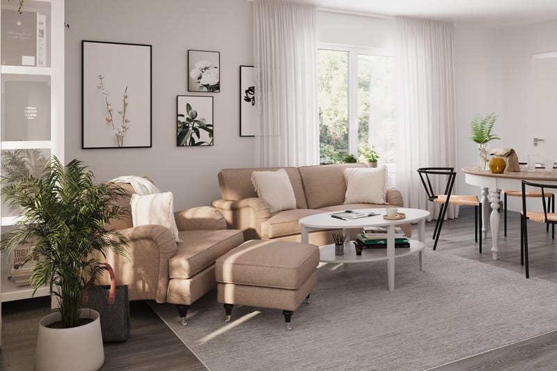 Howard Classic 3-seters Svunget Stoffsofa - Mørk beige - Møbler - Sofaer - Howard-sofaer